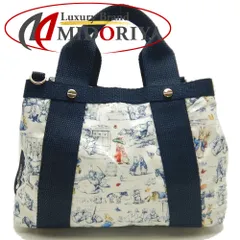 LeSportsac レスポートサック ピーターラビット ハンドバッグ ポリエステル アイボリー ネイビー レディース /253525【中古】
