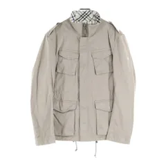 BURBERRY BLACK LABEL (バーバリー ブラックレーベル) ミリタリーデザイン スタンドカラージップアップ ジャケット ベージュ BMP89-607-44のサムネイル