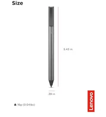 Lenovo USI スタイラスペン、Chrome OS対応、4,096レベルの圧力感度、150日間のバッテリー寿命、単3電池、Chromebook、GX81B10212、グレー