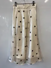 ピ451⚫︎PROPORTION BODY DRESSING⚫︎プロポーションボディドレッシング⚫︎ロング⚫︎フレアスカート⚫︎シアー⚫︎水玉柄⚫︎size表記なし⚫︎白×黒