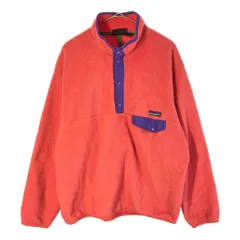 90年代 patagonia パタゴニア スナップT フリースジャケット アウトドア サーモンピンク(メンズ L)中古 古着 X5033