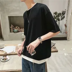 【360210XL】Tシャツ ビッグシルエット 半袖 トップス カットソー ブラック