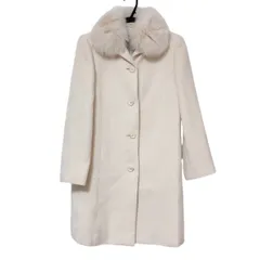 【美品】Nuvel.Sports ヌーベルスポーツ　ウール　アンゴラ　ファー付きロングコート　チェスター　ベージュ　レディース　07APサイズ　お嬢様コート　オシャレ　上質　上品　高級感【ZK94】