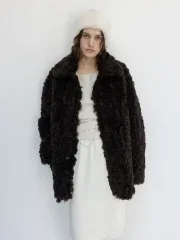 ウール/ムートン リバーシブル ファーコート