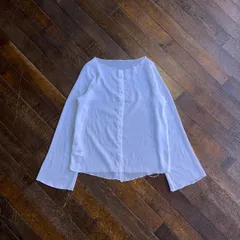 20s JUNOAH Sheer No Collar Shirt / Girly Casual Layered Grunge China Polyester Size M