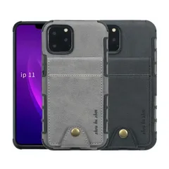 iPhone 13Pro ケース カバー 背面タイプ カードケース付き スナップボタン 耐衝撃 角クッション 四隅強化 かっこいい PU+TPU素材 コーティング