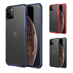 iPhone 12/12Pro ケース カバー 背面タイプ ハイブリッドケース ストラップホール付き TPU+PC ソフト+ハード 異素材 耐衝撃 フレームカラー フチ
