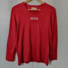 PINK HOUSE ピンク ハウス カットソー ロンT 長袖 Tシャツ ロゴ プリント 古着 ヴィンテージ コットン レディース レッド系 B65
