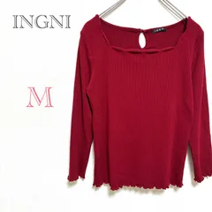 イング♡ INGNI【M】リブカットソー　スクエアネック　シンプル　Tシャツ　重ね着