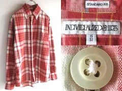 USA製 INDIVIDUALIZED SHIRTS インディビジュアライズドシャツ コットン チェックシャツ BDシャツ 15-32 レッド系 国内正規品