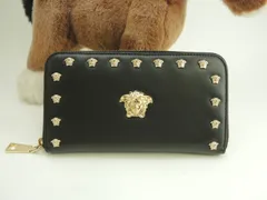 ヴェルサーチ ロングウォレット メドゥーサ レザー黒 ラウンドジップ長財布 美品@ 14のサムネイル