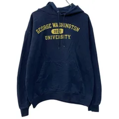 Champion プリントスウェット パーカー L ネイビー チャンピオン プルオーバー フーディー ビックプリント スウェット 秋物 a802-5107