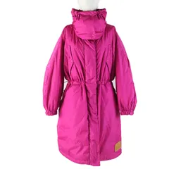 未使用品☆DRAWER ドゥロワー 21AW 6525-299-0788 レザーロゴパッチ付 ダウンコート ピンク F 日本製 正規品 レディース 定価220,000円