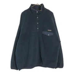 90年代 ポルトガル製 patagonia パタゴニア スナップT フリースジャケット アウトドア ネイビー(メンズ XL)中古 古着 X5026