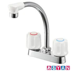 (新品未使用)SANEI(サンエイ) ツーバルブ台付混合栓 ミニキッチン用 取付ピッチ102ｍｍ 上向パイプ 一般地・寒冷地 共用形 K71D-W 4973987614118