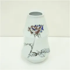弘銘　色絵薔薇文花瓶  花器 おしゃれ かわいい アンティーク フラワーベース 華道 華道具 茶道具 茶道 生花 花入れ