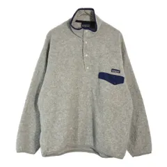 90年代 patagonia パタゴニア スナップT フリースジャケット アウトドア グレー(メンズ L)中古 古着 X5023