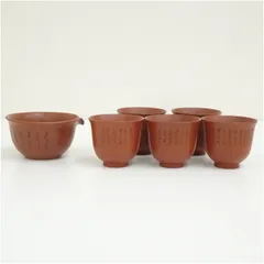 常滑焼　竹春造　朱泥煎茶器セット  茶道具 おしゃれ かわいい 来客 レトロ ヴィンテージ 骨董 食器 道具 茶会 茶の湯 茶席 茶事