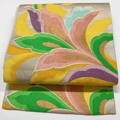 ［6879］袋帯 唐草文様 刺繍 六通 正絹 着物 フォーマル