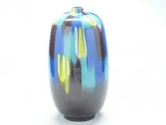 九谷焼 花瓶 三彩