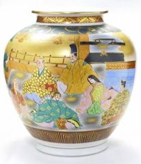 板谷波山】 青磁 双耳 花入 花瓶 高21㎝／共箱付 美品I！A0800013