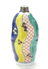 九谷焼 花瓶 色絵