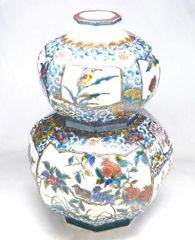有田焼 特大 染付 牡丹孔雀図 飾壷 光右衛門作 三段壷 置物 約100cm