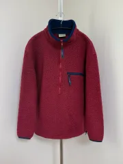 90s L.L.Bean ハーフジップアップ フリース プルオーバー バーガンディ L