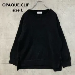 美品 OPAQUE.CLIP オペークドットクリップ ニット セーター L 黒 ブラック バックスリット サイドスリット センターシーム 洗える ウォッシャブル プルオーバー 無地 長袖 トップス ゆったり オーバーサイズ 体型カバー カジュアル ★ ◆■