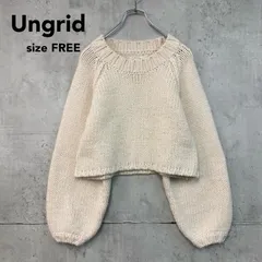 Ungrid アングリッド スリーブボリュームショートニット セーター F アイボリー 112062616501 厚手 ローゲージ クロップド丈 ボリューム袖 レディース トップス おしゃれ カジュアル 完売品 人気 希少  ★ ◆■