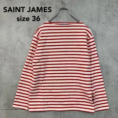 SAINT JAMES セントジェームス ウエッソン ギルド ボーダー カットソー 36 赤 白 レッド ホワイト バスクシャツ ロンT 長袖 フランス製 L'ATELIER ★ ■◇