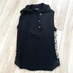 BURBERRY LONDON バーバリーロンドン ノースリーブ トップス ノバチェック レディース 2 M相当 黒 ベージュ