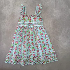 Shirley Temple　シャーリーテンプル ワンピース いちご柄 苺 110cm ミントブルー 【0037】