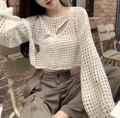 【007260F】レディース 衣装 アウター ニット ウェア ホットガールキャミソール ホワイト