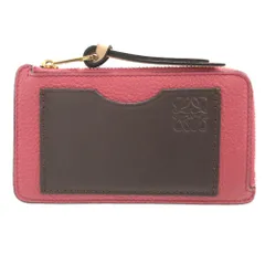 美品 ロエベ アナグラム レザー ピンク ブラウン 茶 コインケース カードケース フラグメントケース 0582 LOEWE