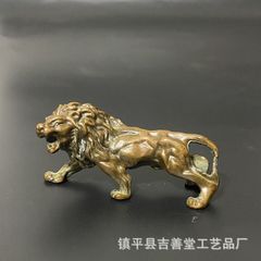 ライオン 置物 ブロンズ調 彫刻 オブジェ - メルカリ