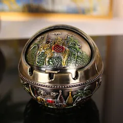 新品未使用 欧風アンティーク合金製球形蓋灰皿 部屋用可愛いデザイン モダン個性的インテリア 煙漏れ防止