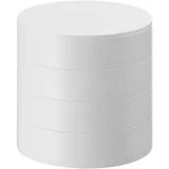 山崎実業(Yamazaki) アクセサリートレー 4段 ホワイト 約W10×D10×H10cm タワー 蓋付き アクセサリーケース アクセサリー収納 1