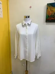 白 ピンタック ブラウス