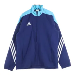 adidas (アディダス) フロントロゴ刺繍 サイドライン ジップアップトラックジャケット ジャージ ネイビー F49676 AGC002