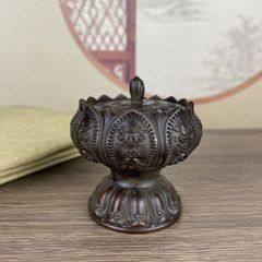 銅 細工 蓮華香炉 室内盤香塔 香篆炉 茶室香薫炉 工芸品 美術品 置物