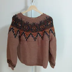 【niko and ... ニコアンド】レディース ニット Mサイズ ブラウン フェアアイル柄