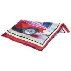 CHANEL (シャネル) 17年製 シルク フリンジ 大判ストール スカーフ マルチカラー