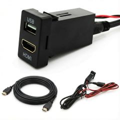 HDMI USBソケット トヨタ Aタイプ 対応 純正互換 スイッチホール スマホ ミラーリング ナビ接続 ハイエース 200系 アルファード ヴェルファイア プリウス アクア