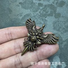 銅製 大鵬金翅鳥 智慧迦楼羅鳥 金剛杵 風水 置物 工芸品 - メルカリ