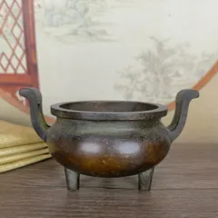 新品未使用 4.3cm 古銅 山鬼 花 ホワイト 厚手 花 元