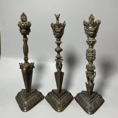 チベット仏教法器 烏枢沙摩明王 京派穢迹金鋼撅 金剛杵 真鍮 vajra 8cm 