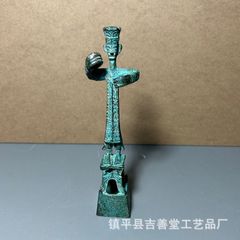 TS1 三星堆遺跡 青銅立人像 レプリカ 置物 中国古美術 古玩 青銅器 
