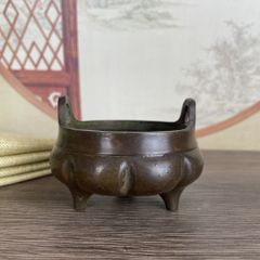 L223」長期保管品 古い銅器の香炉 唐木香炉台 - メルカリ