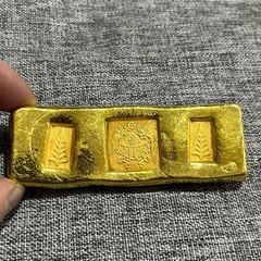 金貨 開運金棒·金元寶 「純淨金條 千足純條 景福」縁起物 金錠 美品